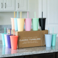 24oz multi color acrylic cup Travel tumbler Double wall reusable cup Modern matte tumbler Portable daily water cup for coffee